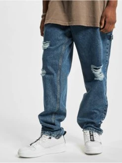Karl Kani Herren Straight Fit Jeans Retro Workwear Distressed In Blau