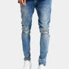 Sik Silk Herren Slim Fit Jeans Distressed Denim Slim Fit In Blau
