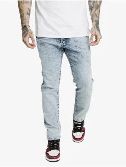 Sik Silk Herren Straight Fit Jeans Cut Recycled Denim In Blau