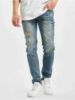SIXTH JUNE Herren Slim Fit Jeans Destroyed Washed In Blau