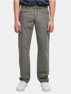 URBAN CLASSICS Herren Loose Fit Jeans Open Edge Loose In Grau