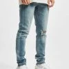URBAN CLASSICS Herren Slim Fit Jeans Slim Fit Drawstring In Blau