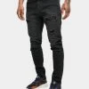 URBAN CLASSICS Herren Slim Fit Jeans Heavy Destroyed In Schwarz