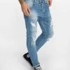 VSCT Clubwear Herren Slim Fit Jeans Keanu Lowcrotch In Blau
