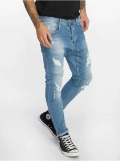 VSCT Clubwear Herren Slim Fit Jeans Keanu Lowcrotch In Blau