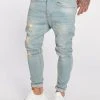VSCT Clubwear Herren Slim Fit Jeans Keanu Lowcrotch In Blau
