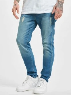 Wrangler Herren Straight Fit Jeans Destroyed In Blau